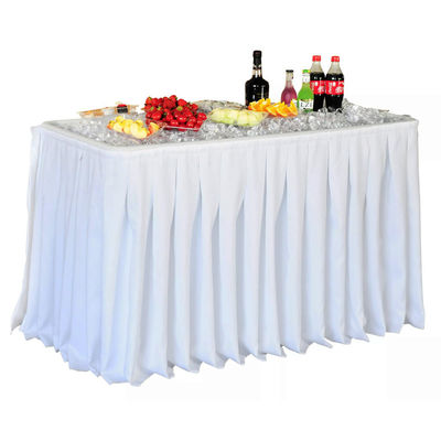 Tabela dobrável portátil para festa Hotel Camping Square HDPE Plástico Metal Frio Frio