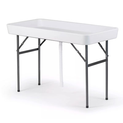 Tabela dobrável portátil para festa Hotel Camping Square HDPE Plástico Metal Frio Frio