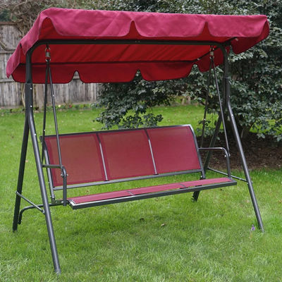 Mobiliário de exterior para adultos Tecido de metal Teslin 3 lugares Macaco Swing Chair com dossel