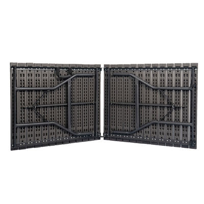 Metal para exterior dobrável portátil madeira de grãos HDPE plástico dobrável cerveja mesa de jantar de piquenique