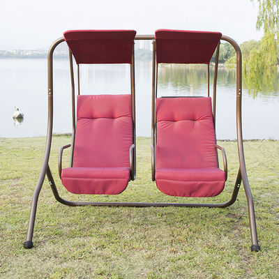 Cadeira de balanço de metal duplo de 2 lugares com baldaquinha Desfrute do ar livre com conforto