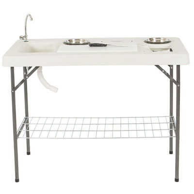 Mesa dobrável portátil de plástico para acampamento e jardinagem ao ar livre