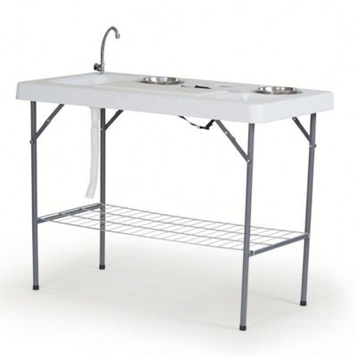 Mesa dobrável portátil de plástico para acampamento e jardinagem ao ar livre
