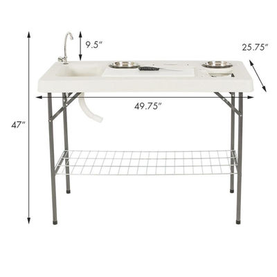 Mesa dobrável portátil de plástico para acampamento e jardinagem ao ar livre