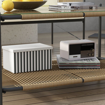 AJUNION Conjunto de mobiliário para pátio de metal Rattan Mobiliário de exterior tecido com mesa de café