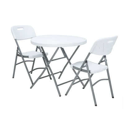 Embalagem de correio Portavel de plástico metálico redondo de mesa de jantar dobrável para estilo de design moderno