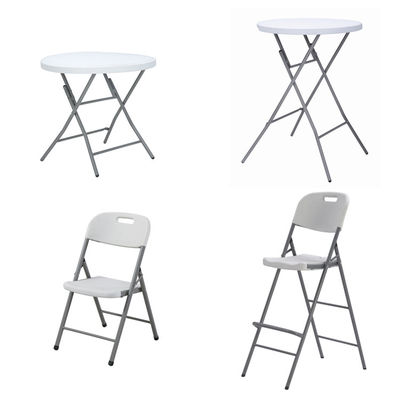 Embalagem de correio Portavel de plástico metálico redondo de mesa de jantar dobrável para estilo de design moderno
