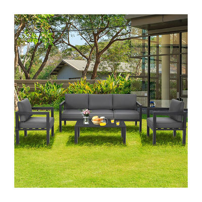 AJUNION 4 Peças Patio Mobiliário Assento Conjunto Alumínio Exterior para estilo de design moderno