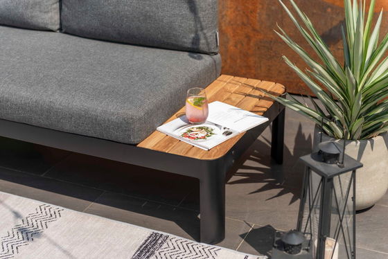 Mobiliário de jardim modular de alumínio L172xW72xH43cm AJUNION Chaise exterior Set seccional