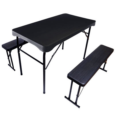 Mobiliário de exterior Plástico Metal Dobrável Picnic Mesa de Jantar Cadeira Banco Conjunto para Jardim