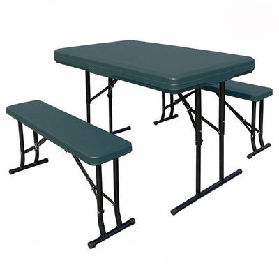 Mobiliário de exterior Plástico Metal Dobrável Picnic Mesa de Jantar Cadeira Banco Conjunto para Jardim