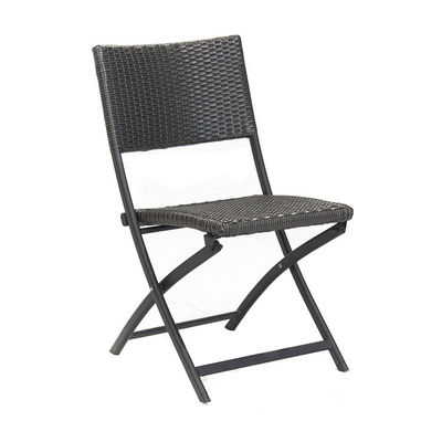 Eventos de banquete ao ar livre PE dobrável Wicker Rattan cadeira de café com logotipo personalizado