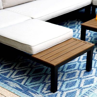 Conjunto de Patio Modular de Alumínio AJUNION Forma U Grande Tamanho Mobiliário Exterior Sofá Seccional