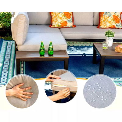 Conjunto de Patio Modular de Alumínio AJUNION Forma U Grande Tamanho Mobiliário Exterior Sofá Seccional