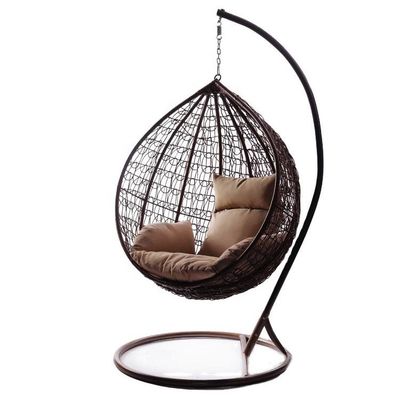 Balcão ao ar livre Jardim Sala de estar pendurado Swing Egg Chair com PE Wicker Rattan Design