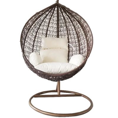 Balcão ao ar livre Jardim Sala de estar pendurado Swing Egg Chair com PE Wicker Rattan Design