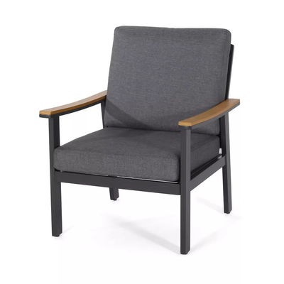 Sofá de jardim específico AJUNION 4 peças mobiliário de alumínio para o exterior com mesa de café