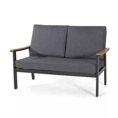 Sofá de jardim específico AJUNION 4 peças mobiliário de alumínio para o exterior com mesa de café