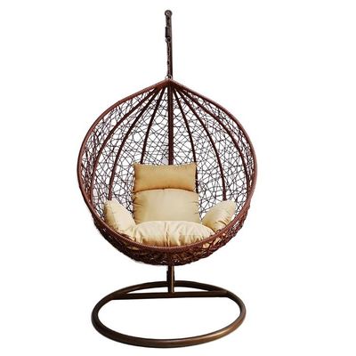 Balcão ao ar livre Jardim Sala de estar pendurado Swing Egg Chair com PE Wicker Rattan Design