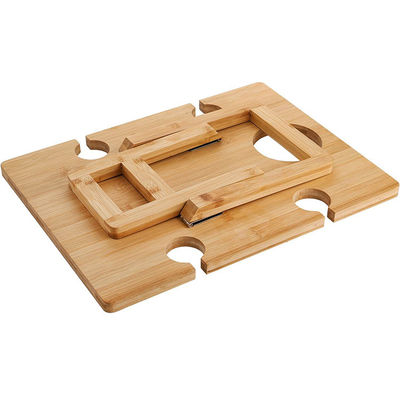 Tabela de piquenique de madeira de bambu para lanches e vinho