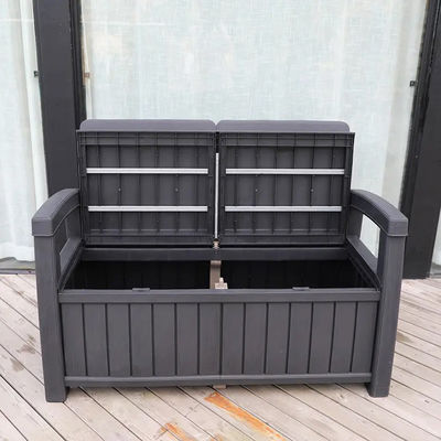 Cadeira de banco de armazenamento de plástico para pátio externo jardim varanda parque piscina de praia