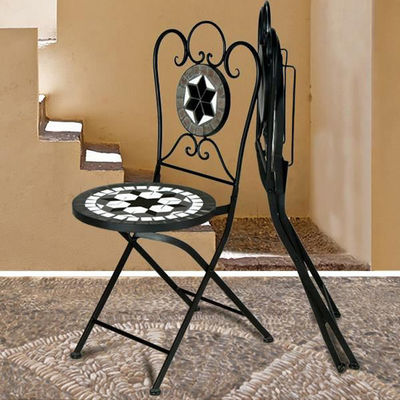 Conjunto de Bistro ao ar livre europeu para varanda pequena mesa e cadeira de três peças jardim