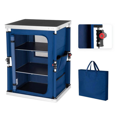 Mobiliário de exterior para acampamento mesa de cozinha dobrável com armário organizador de armazenamento