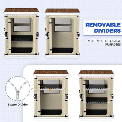 Mobiliário de exterior para acampamento mesa de cozinha dobrável com armário organizador de armazenamento