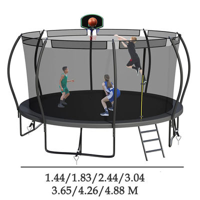 Adultos Crianças Crianças Basketball Hoop Set Trampolim com rede protetora e opção de logotipo