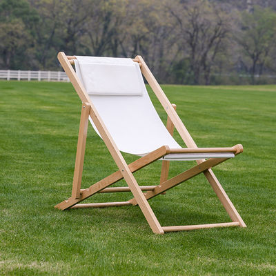 Chaise de lounge dobrável de madeira maciça para jardim ao ar livre