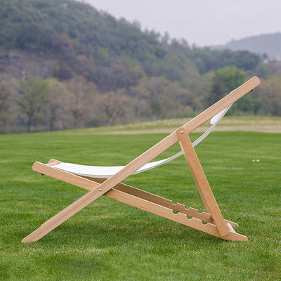 Chaise de lounge dobrável de madeira maciça para jardim ao ar livre