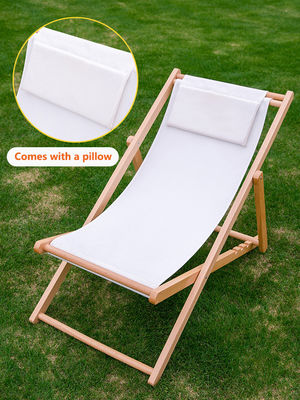 Chaise de lounge dobrável de madeira maciça para jardim ao ar livre