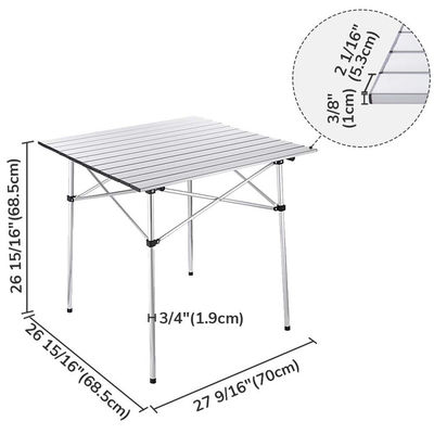 Bordado ou Impressão de Logotipo Ligeiro Alumínio Roll Up Table para Beach Picnic Camping