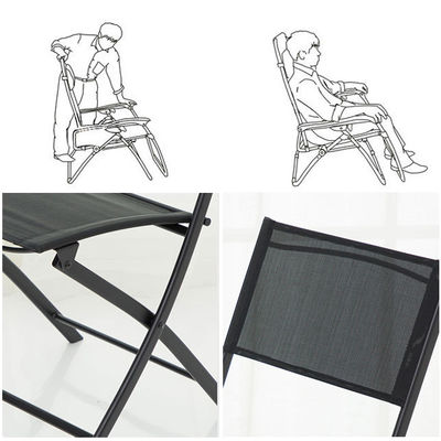 Embroidery ou Impressão Metal Glass Patio Set de Jantar para Bistro ao Ar Livre Balcão Café