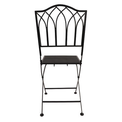 Outdoor Bistro Garden Cafe High Back White Forjado Ferro Metal cadeira dobrável para evento de casamento