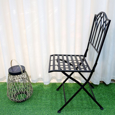 Outdoor Bistro Garden Cafe High Back White Forjado Ferro Metal cadeira dobrável para evento de casamento