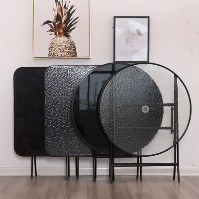 Vidro temperado metálico de mesa de jantar dobrável de café para acampamento ao ar livre Balcão jardim pátio
