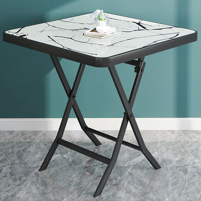 Mesa de Outdoor Metal Vidro Temperado Quadrado Redondo Plegavel Caixa Dobrável Mesa de Jantar