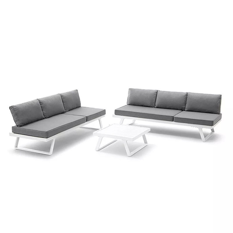 Mobiliário de balcão de lazer AJUNION Conjunto de jardim Patio Sofá seccional L190 x W70 x H74cm