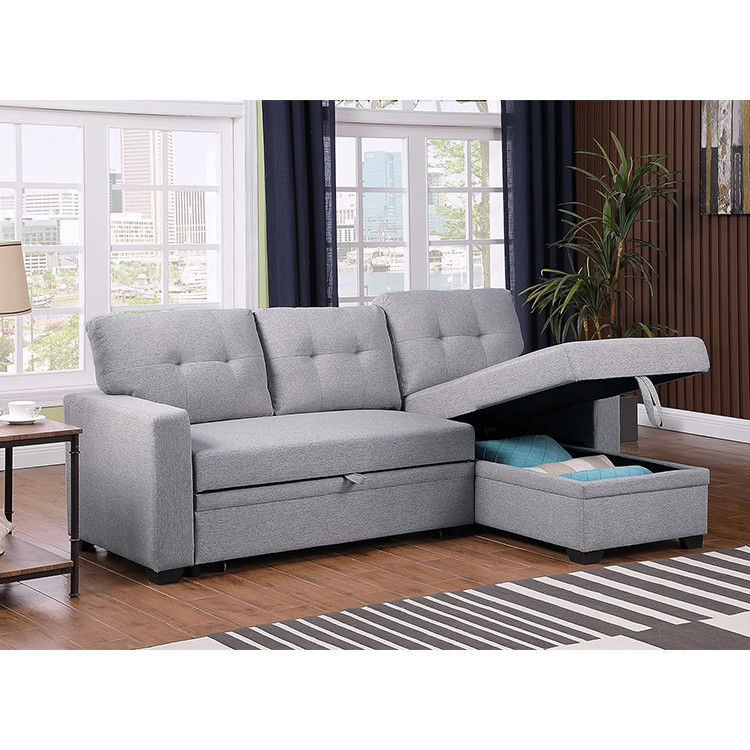 Embalagem de correio Todos os climas Tecido em forma de L Sofá seccional Sala de estar de cama Conjunto com almofadas