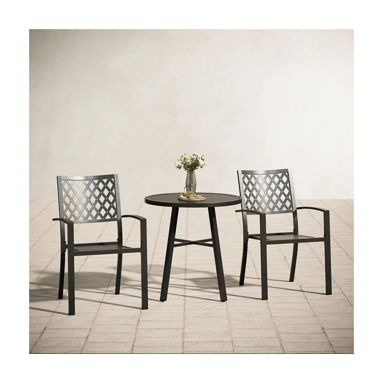 Outdoor Balcão Bistro Set Metal Mobiliário de jardim com design dobrável e 2 assentos
