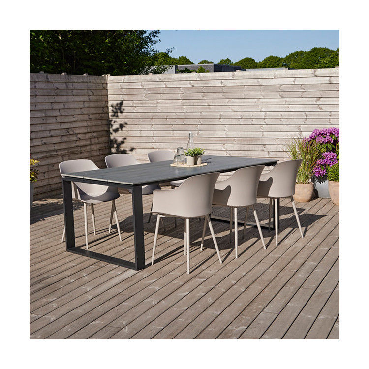 Conjunto específico de jardim AJUNION 6 Assentos Conjunto de mesa de jantar para refeições ao ar livre e lazer
