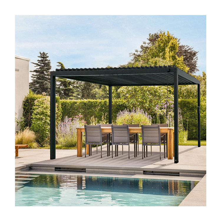 Estrutura de aço AJUNION 16X10 Pergola de metal para telhado de jardim de luvas Bioclimático ao ar livre