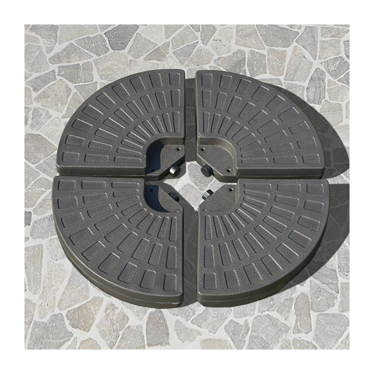 Mobiliário de exterior AJUNION 4 PCs Base de guarda-chuva redonda portátil com areia ou água preenchida