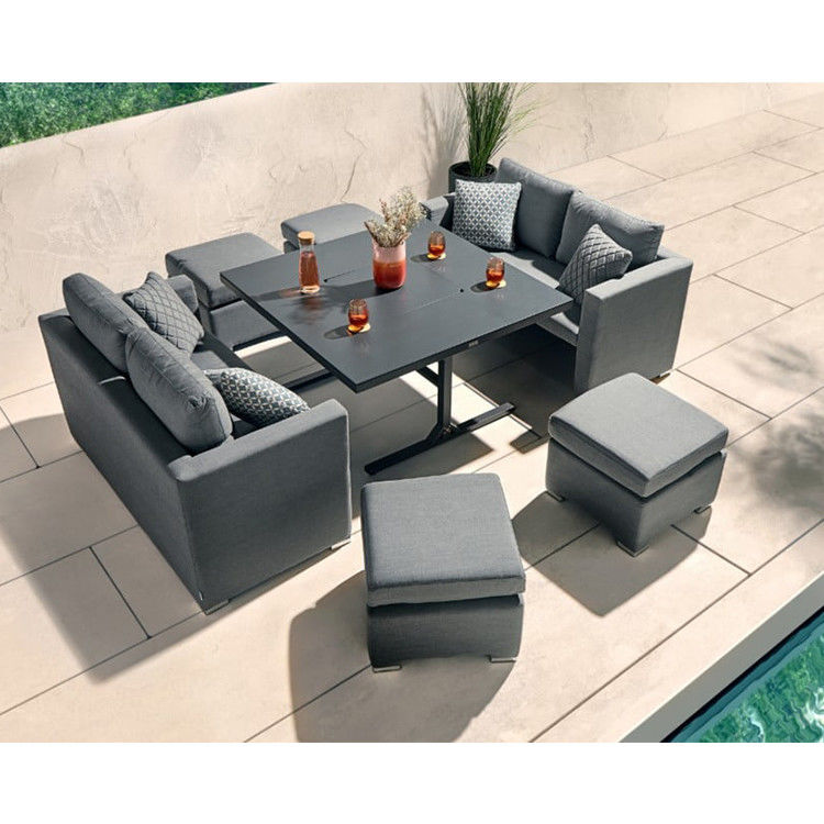 Modern Design Mobiliário de Jardim Sofá Conjunto com Chaminé Tabela Tabela Tamanho W126 x D126 x H71cm