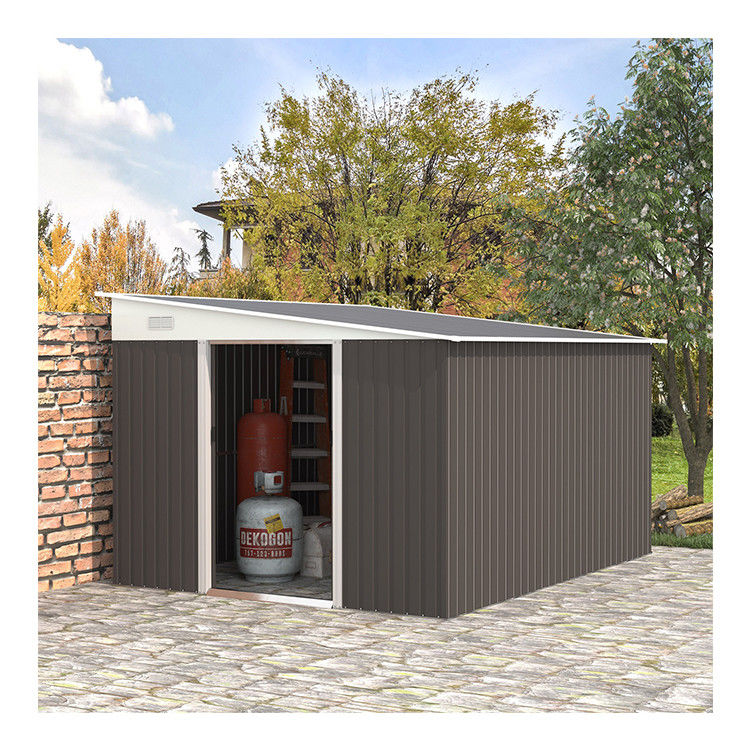 11x9ft Metal Shed exterior Casa de armazenamento Edifício jardim Shed com acabamento revestido com pó