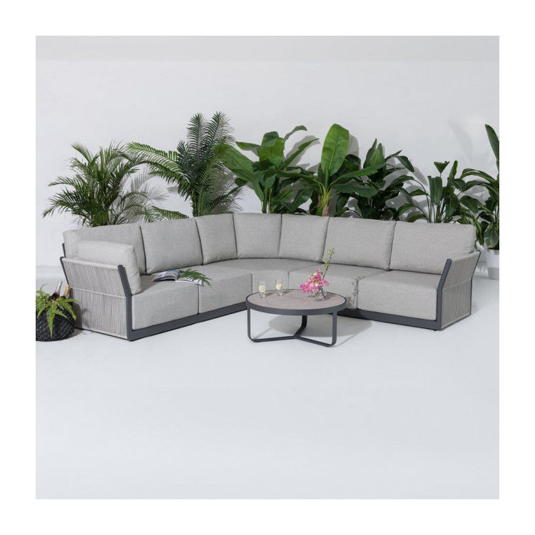 Tabela de café e sofá redondo conjunto AJUNION Luxo moderno todo o tempo tecido para pátio