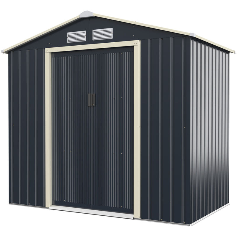 Large Size Metal Garden Building Shed com 4 ventilações 43kg Frame revestido com pó por AJUNION