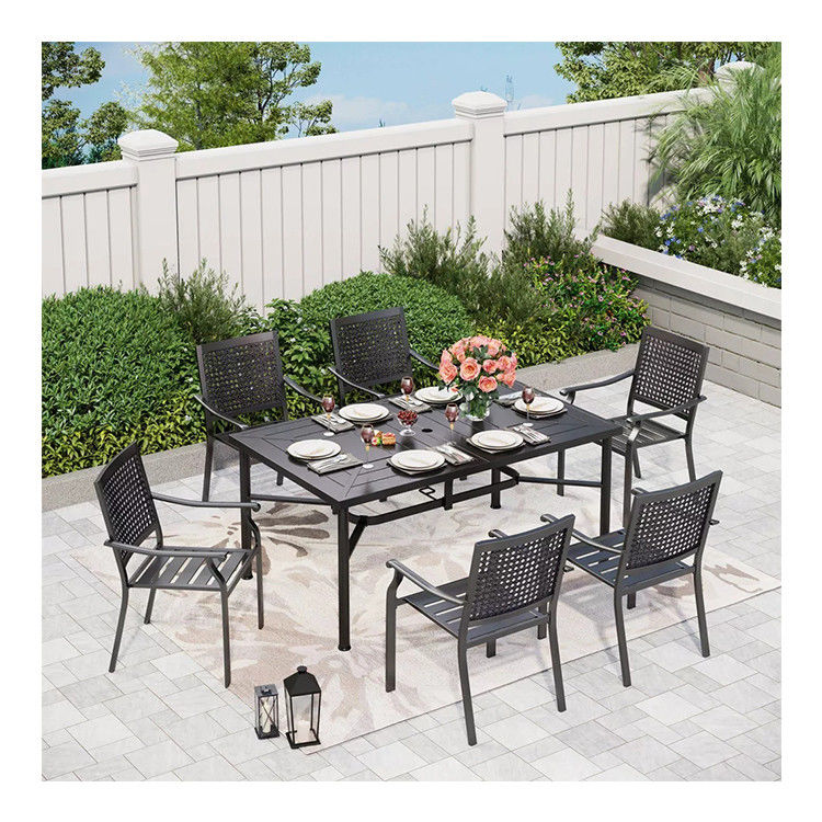 Estilizado e funcional AJUNION Set de jardim com L64 x W39 x H29 polegadas tamanho da mesa de jantar