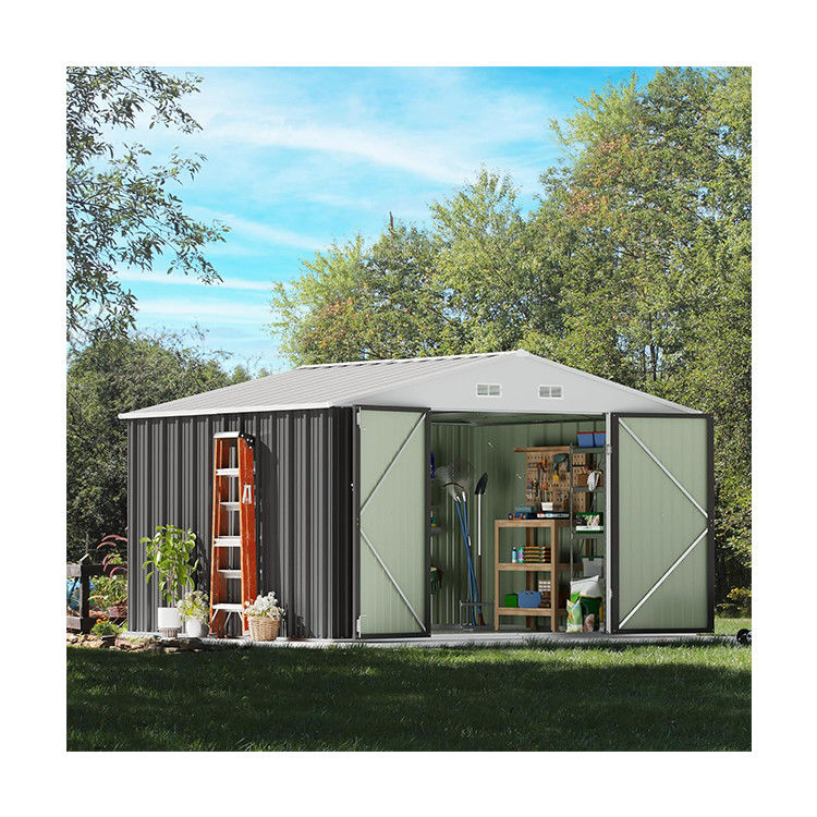 Ferramentas de armazenamento ao ar livre Large Size 8x10FT Casa de metal com 66,5 "altura portas de aço